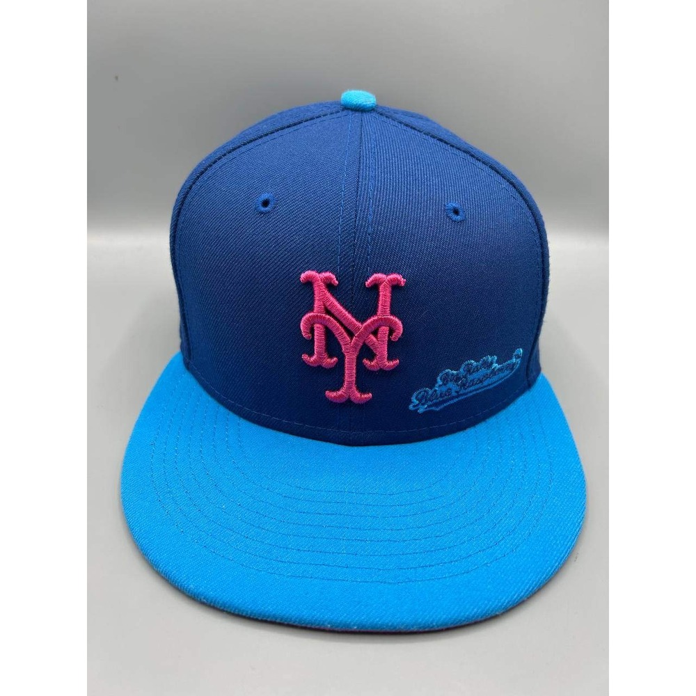 New York Mets‎ Hat Men 7 3/4 Blue Pink MLB 59Fifty New Era Fitted Cap
